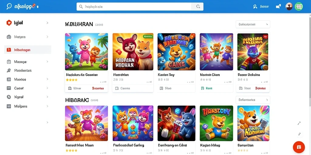 Deskripsi tampilan menu utama dengan desain menarik.
