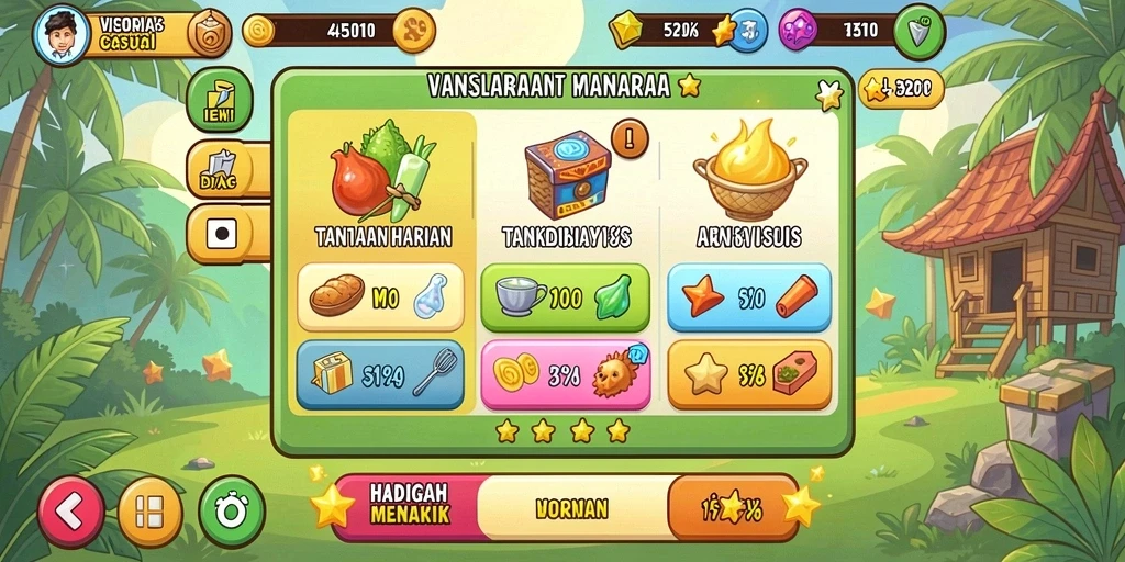 Tampilan awal permainan yang menarik dan mudah dimengerti.